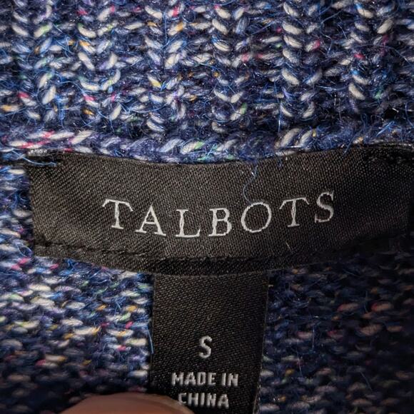 Talbots Small Knit Sweater Dress Womens Blue Quarter Zip Long Sleeve Casual - Picture 2 of 4